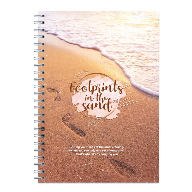Journal Spiral - Footprints In The Sand