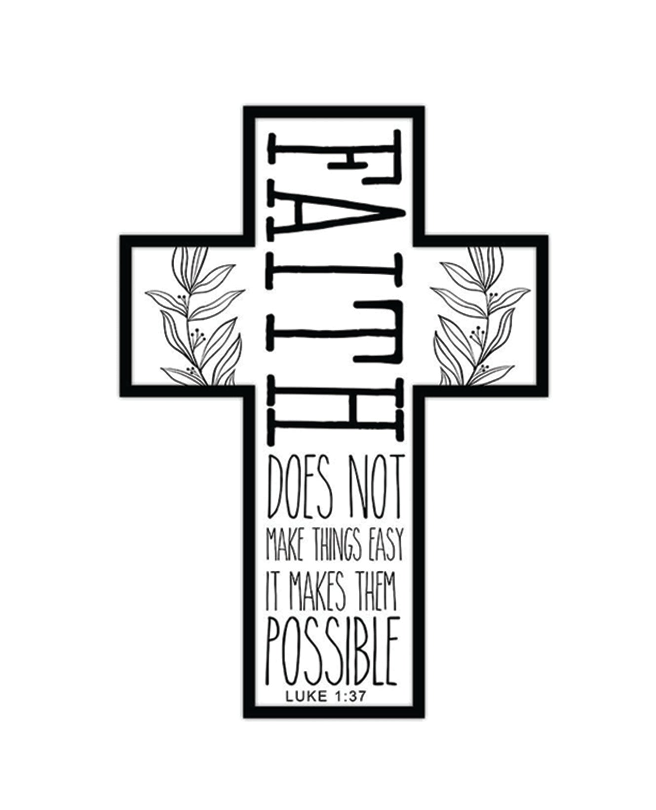 MDF Wall Hanging - Faith - Cross