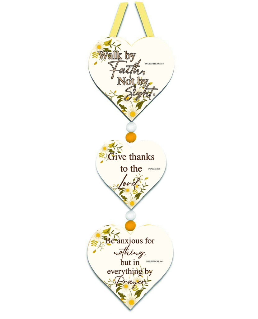 Home Decor Hearts Walk By Faith Hanging
