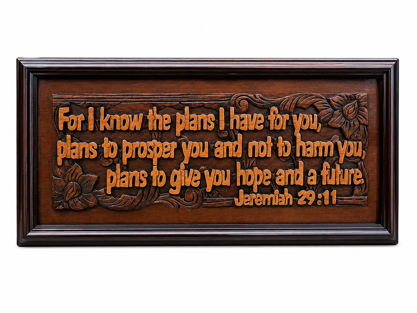 Plaque Wood Mahogany(Jeremiah 29.11) Lge