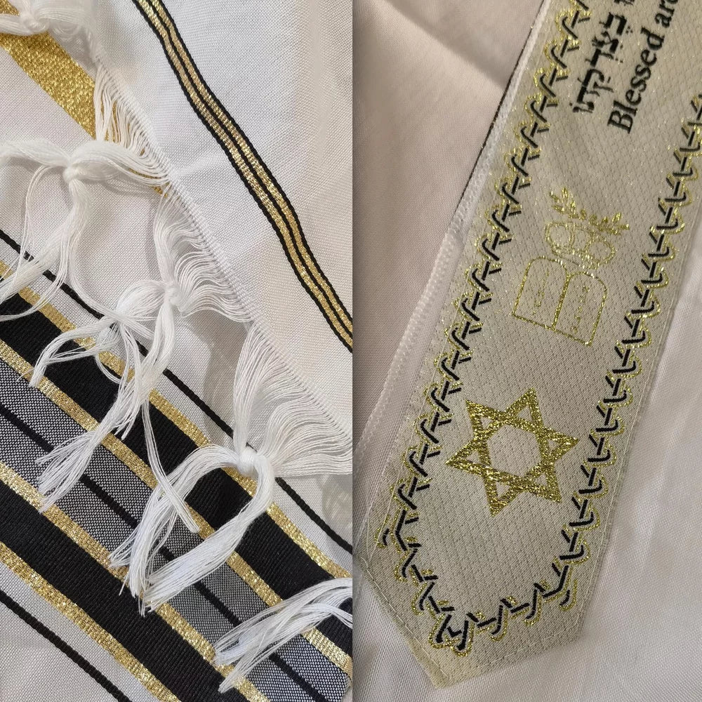 Prayer Shawl (Tallit) Black/White 72x22 inch