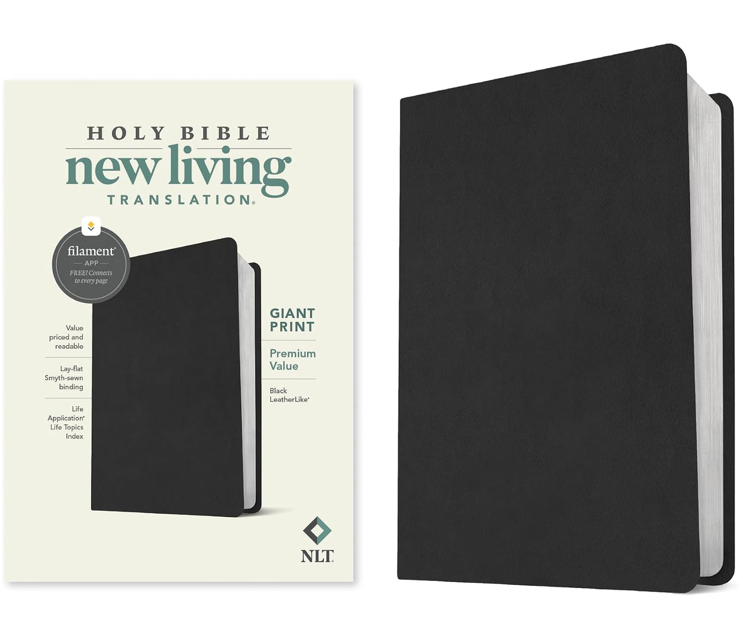 NLT Bible Giant Print Premium Value Filament Black
