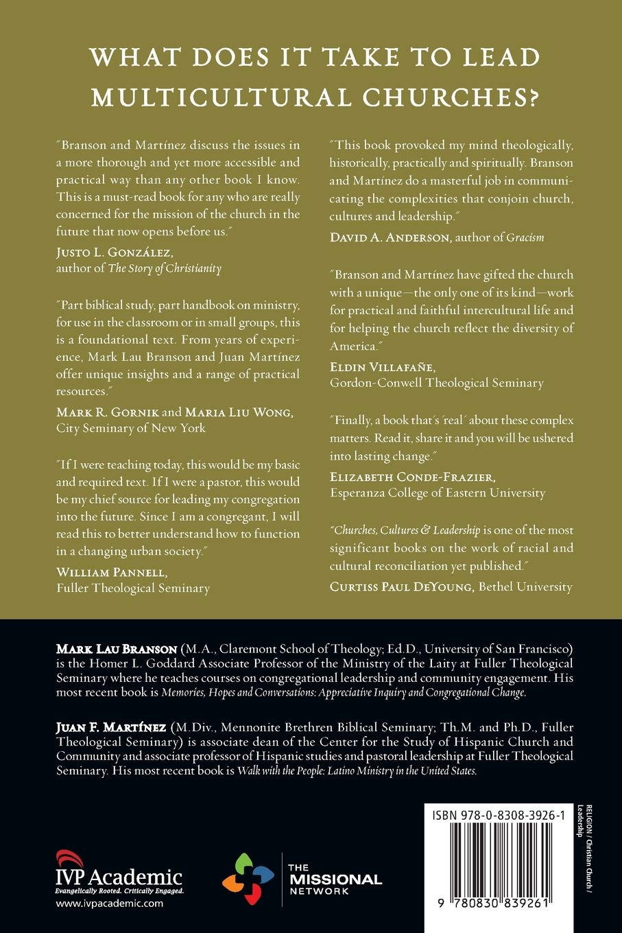 Churches Cultures & Leadership - Mark Lau Branson & Juan F. Martinez