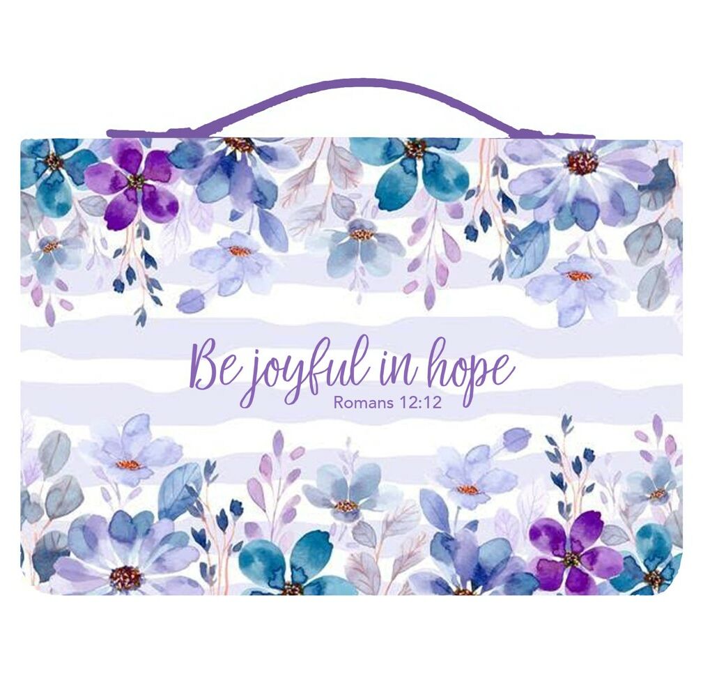 Bible Cover Blue/Purple - Be Joyful in Hope (XL)