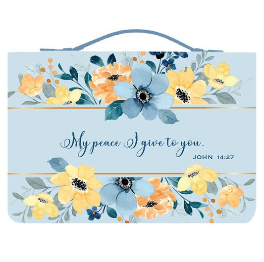 Bible Cover Blue - My Peace I Give to You (XL)