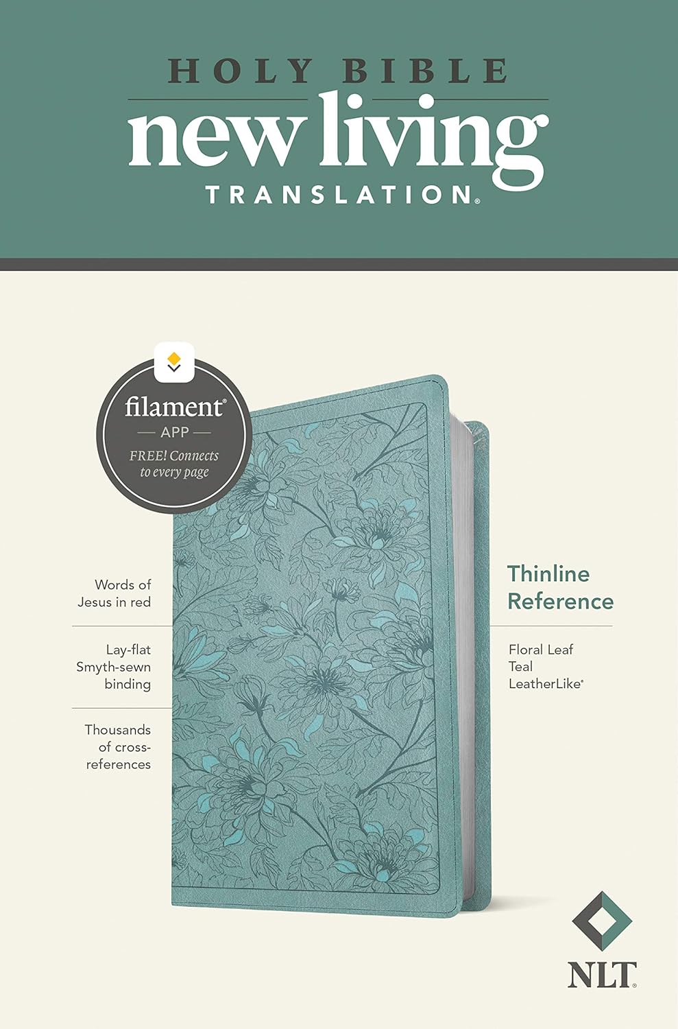 NLT Thinline Reference Bible, Filament Enabled Teal