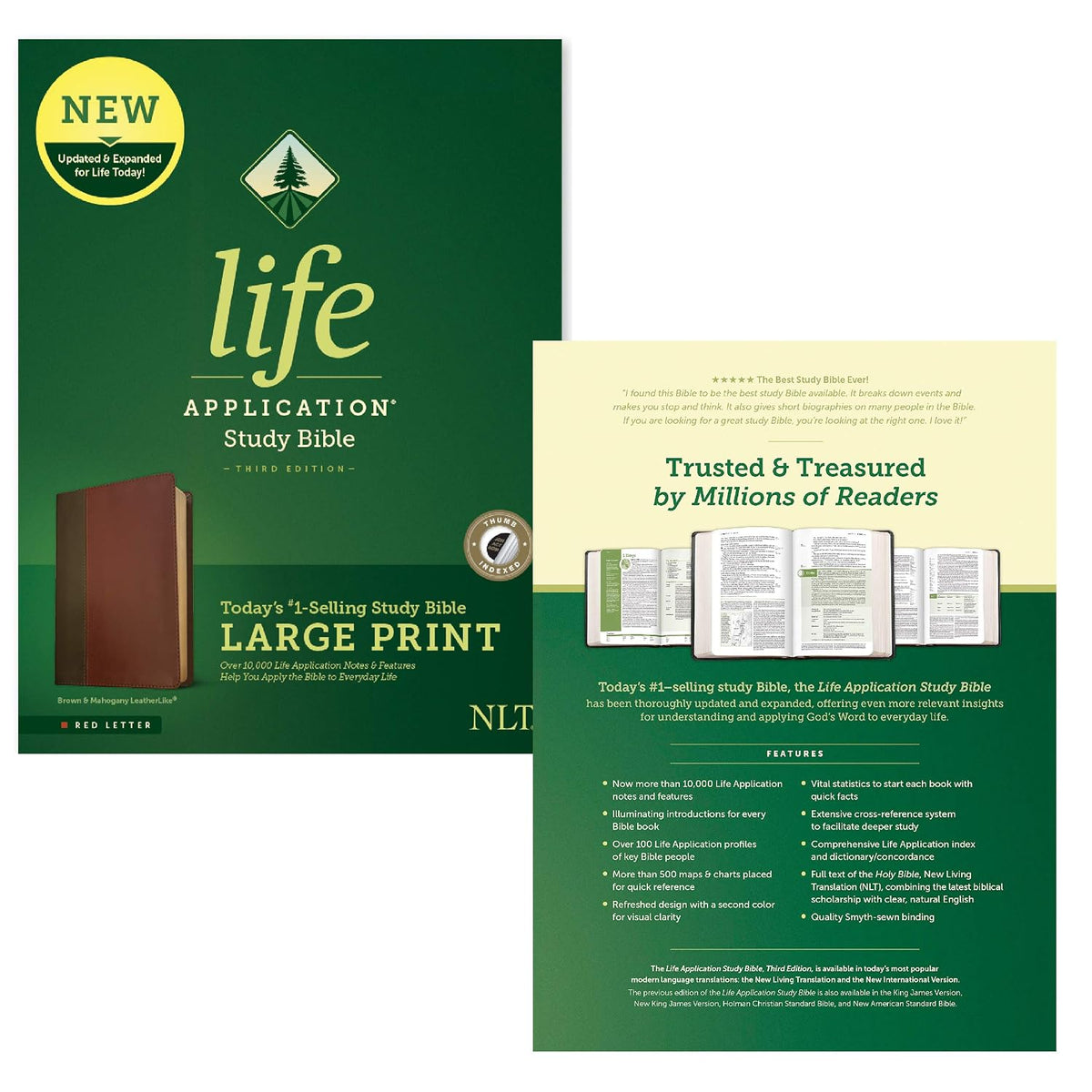 NLT Life Application S/B, Third Edition, L/P (Leatherlike, Brown/ Tan, Indexed)