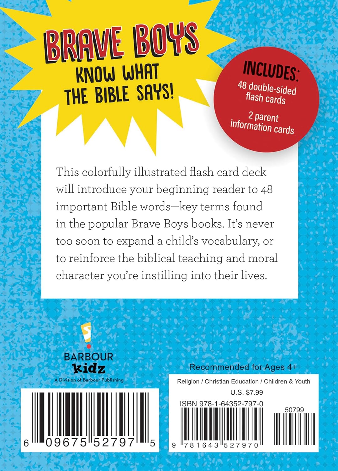 Bible Words Flash Card Pack - Brave Boys