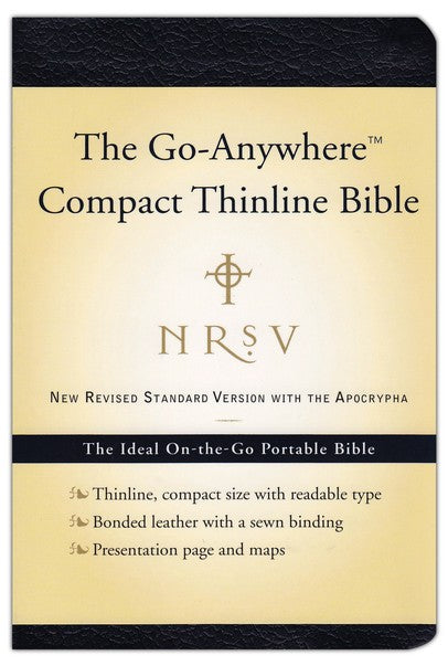 NRSV Pocket Bible Navy B/ Lth Apoc Go Anywhere