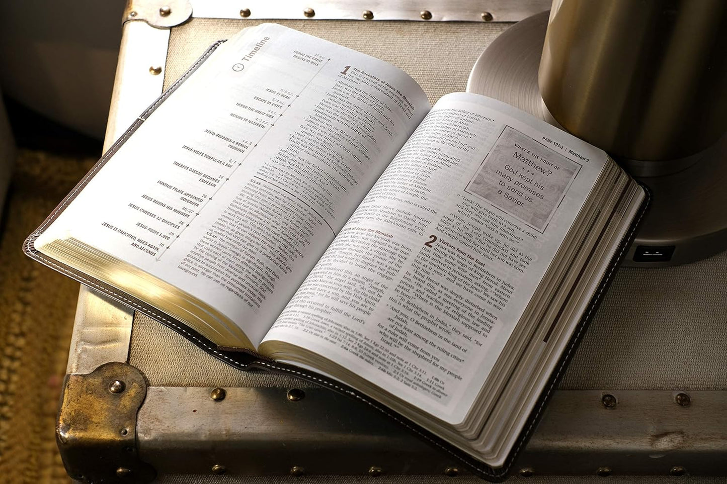 NLT Everyman's Study Bible Dark Brown - Luxleather