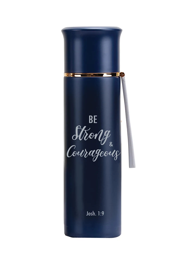 Thermos Bottle S/Steel 500ml - Be Strong and Courageous (Navy Blue)