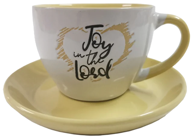 Cup and Saucer - Joy in the Lord (Yellow)