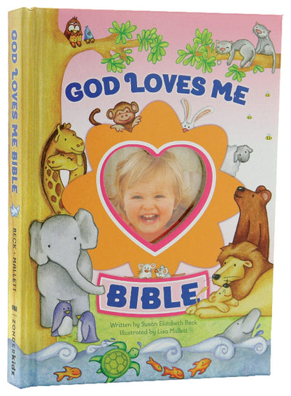 God Loves Me Bible Pink (Heart Photo Insert)