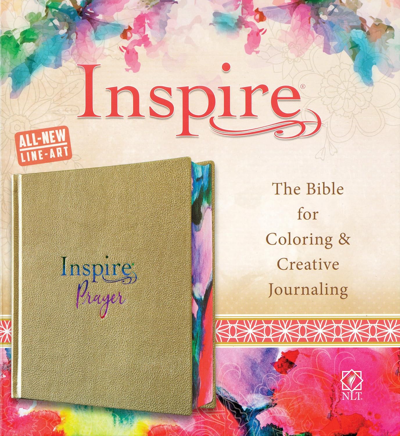 NLT Inspire Prayer Bible Journalling Metallic Champagne (H/B)