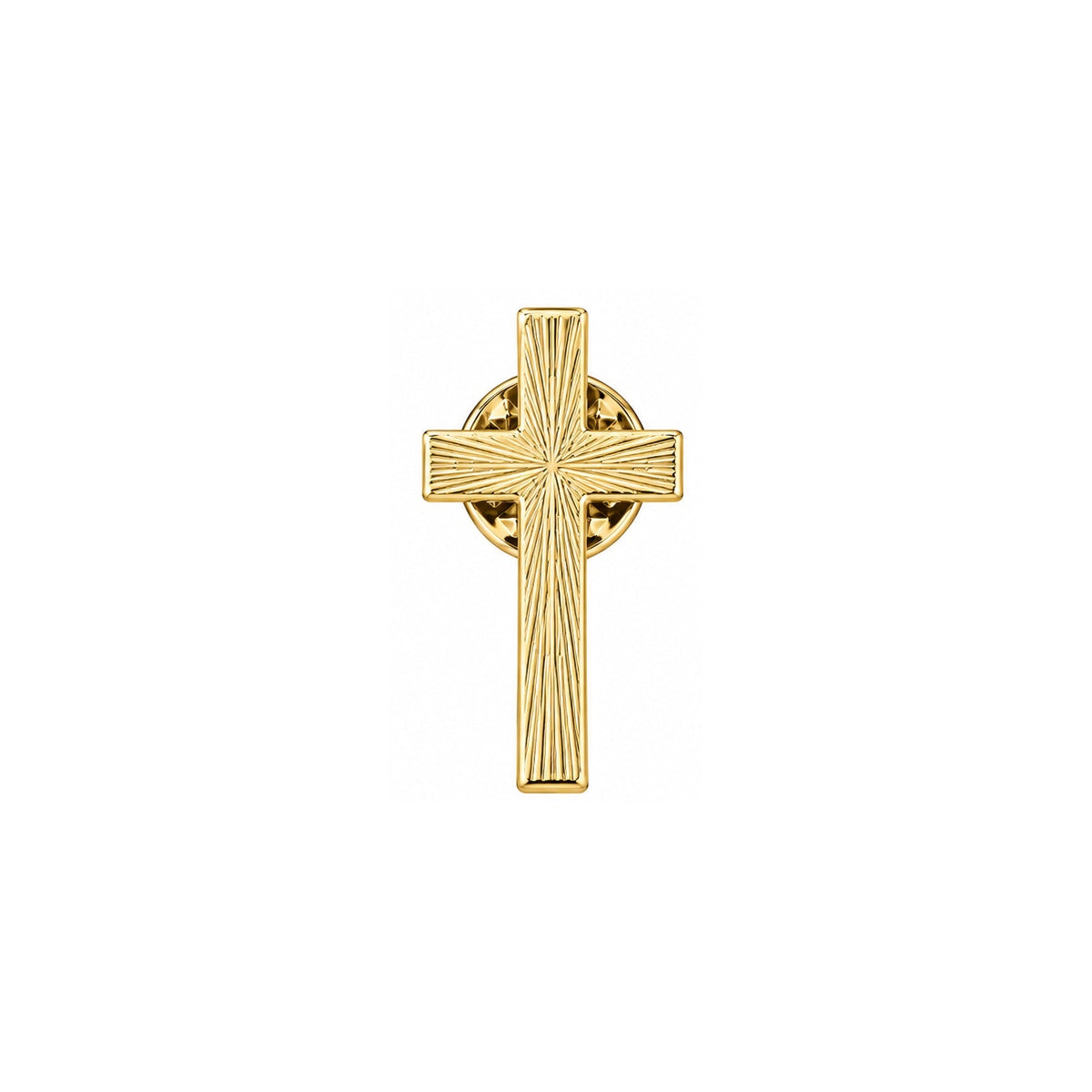 Lapel Cross (Gold) with Pattern 3.2x2.2cm