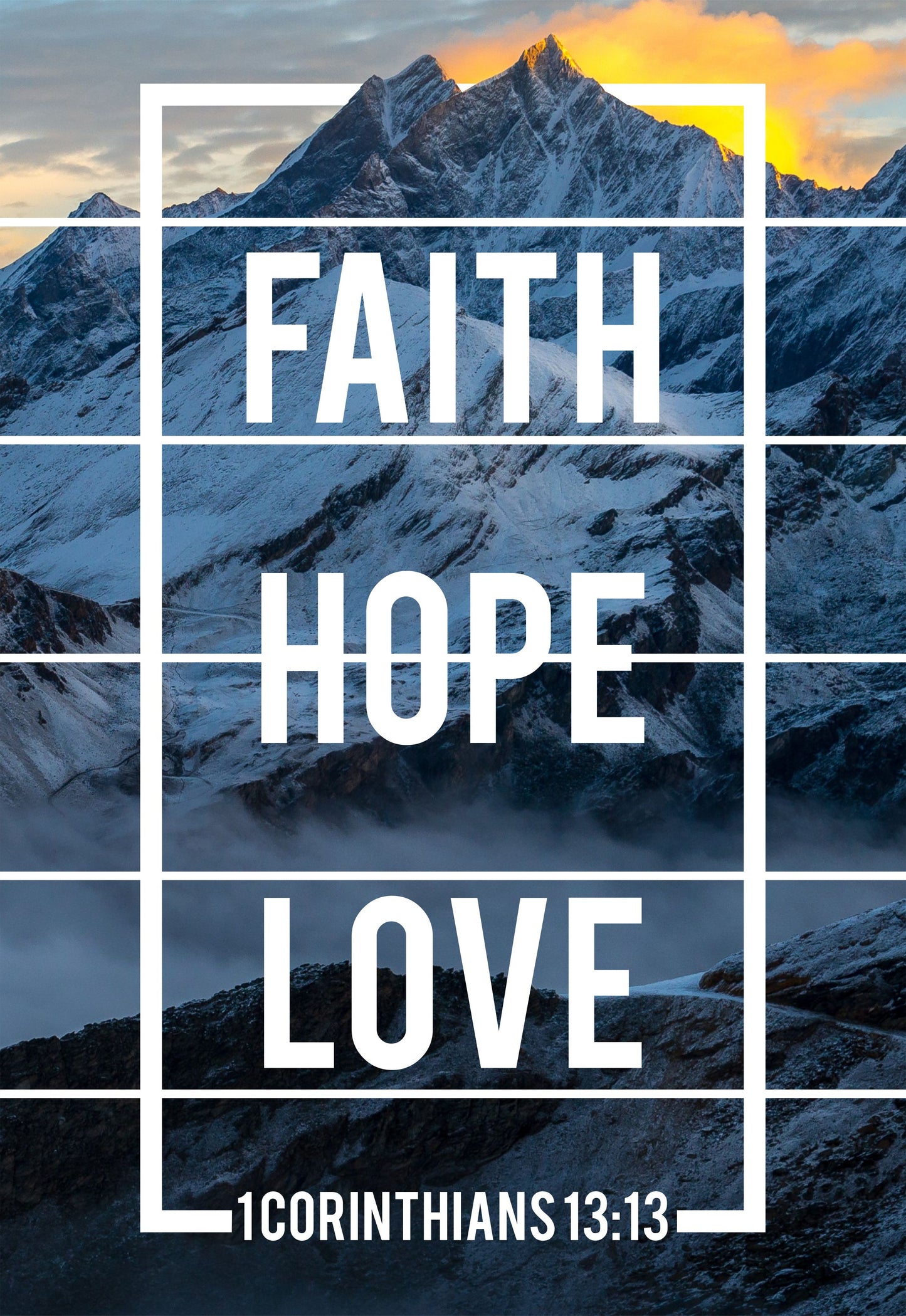 Plaque Wood - Faith Hope Love (A4)