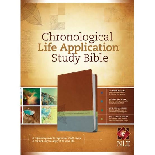 NLT  Bible Lab Chronological Tutone Brown /Green/Teal