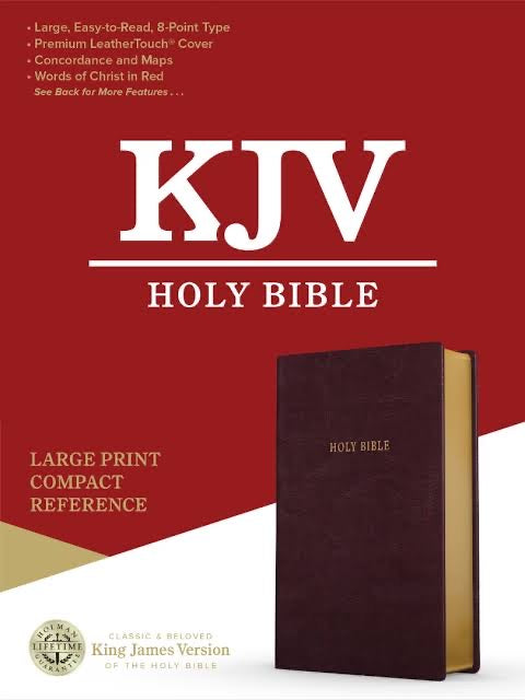 KJV Bible Compact Ref Burgundy L/P Lth/Touch