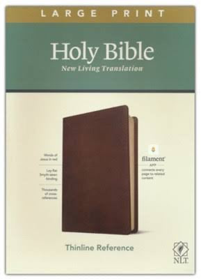 NLT Bible Thinline Ref Filament Enabled L/P Brown Lth/Like