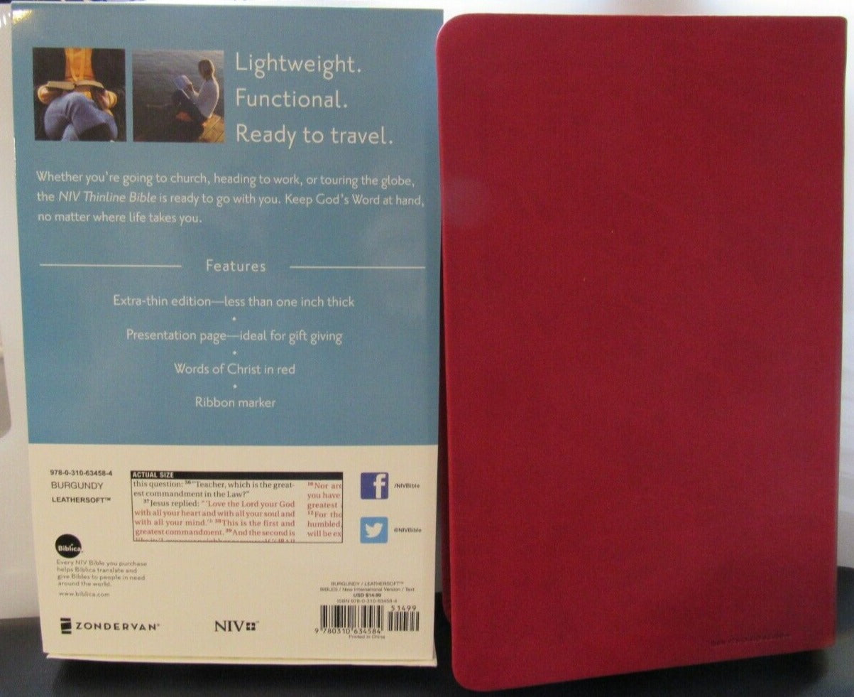 NIV Bible Thinline Red Lth/Soft
