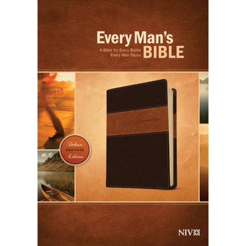 NIV  Everyman's Study Bible 2 Tone Brown Luxleather