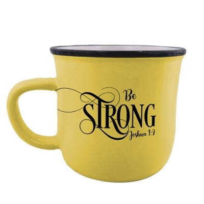 Mug Ceramic Enamel Look - Yellow (Be Strong)