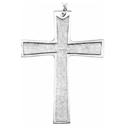 Pewter Pectoral Cross Pendant 4.25inch with 28inch chain