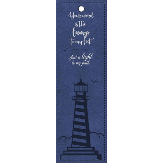 Bookmark Lux Leather Navy - The Lamp