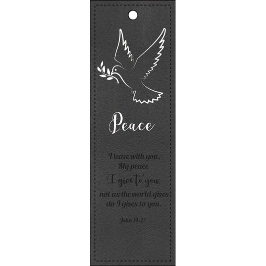 Bookmark Lux Leather Black - Peace