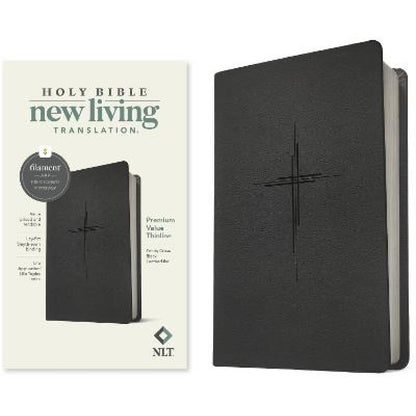 NLT Bible Prem Value Thinline Filament Black Im/Lth