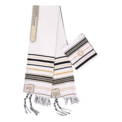 Prayer Shawl (Tallit) Black/White 72x22 inch