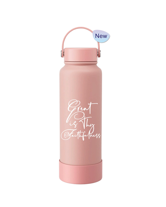 Tumbler Bottle Pink 1150ml - Great is Thy Faithfulness