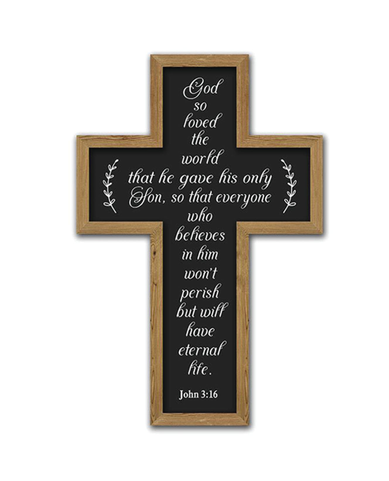 MDF Wall Hanging - John 3:16 - Cross