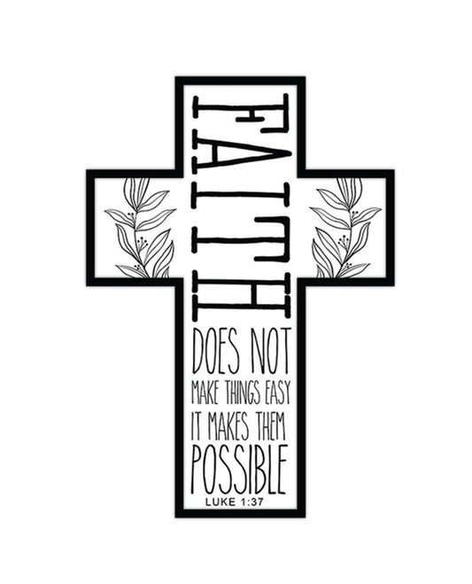 MDF Wall Hanging - Faith - Cross