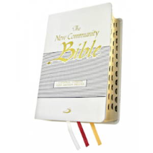 New Community Bible Catholic Deluxe White Gift Ed Index Lth/Look
