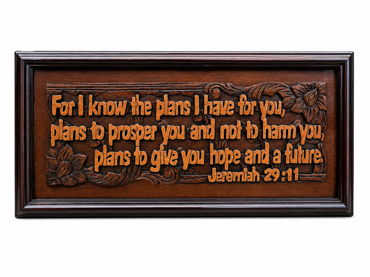 Plaque Wood Mahogany(Jeremiah 29.11) Lge