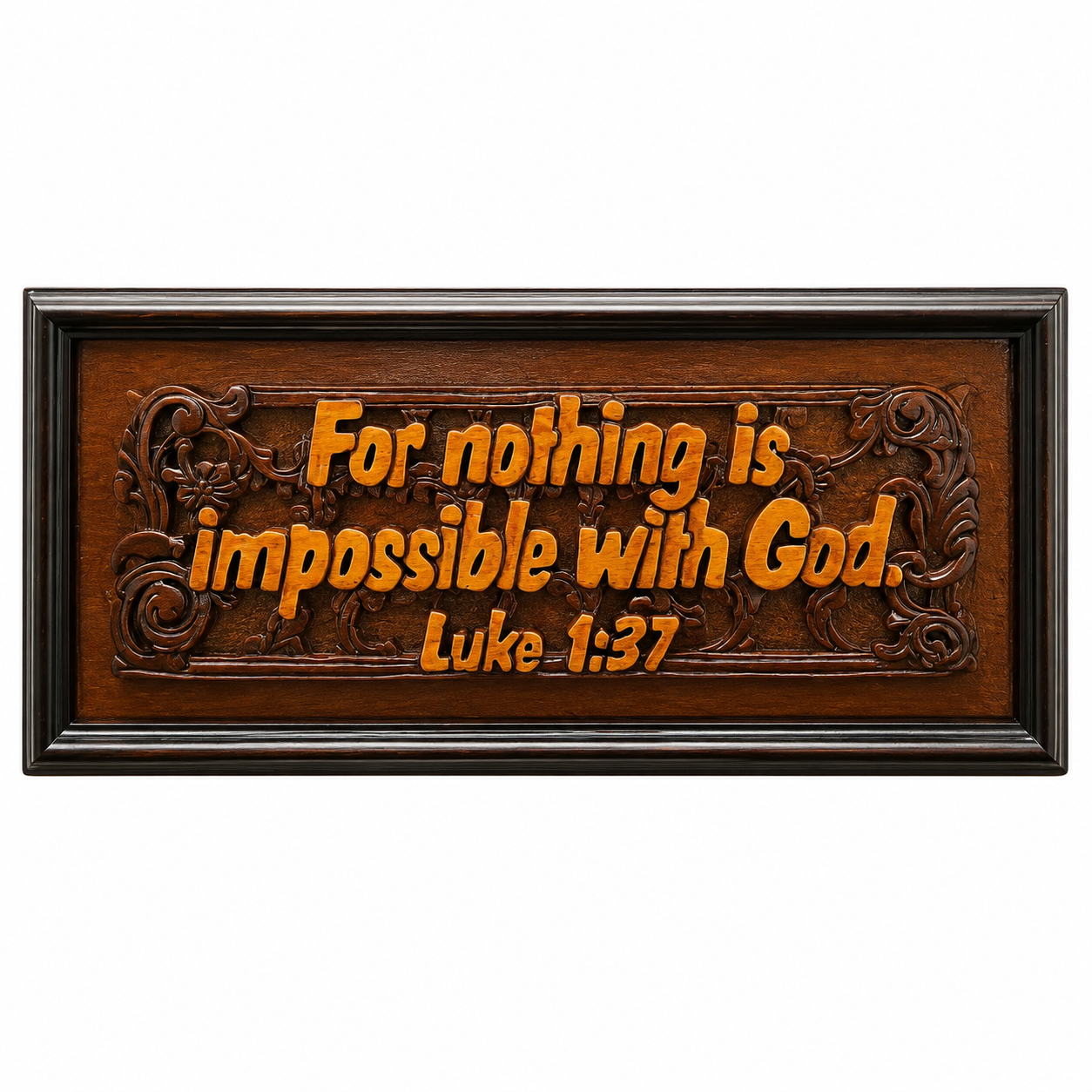 Plaque Wood Mahogany(For Nothing Is Imposs)Lge