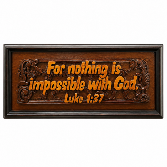 Plaque Wood Mahogany(For Nothing Is Imposs)Lge
