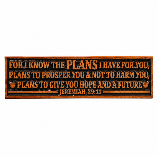 Plaque Wood Mahog (I Know The Plans...) 60Cm