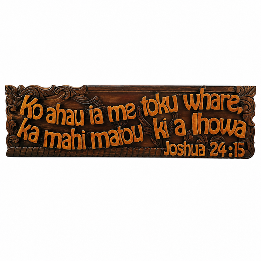 Plaque Wood Mahog (Maori) As For Me... Xlge