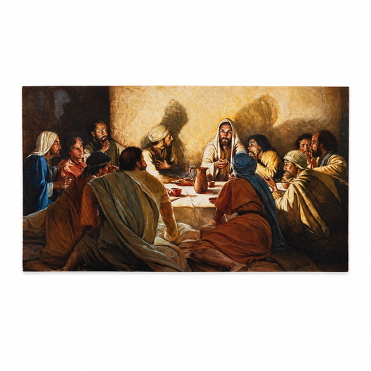 Plaque Wood - Last Supper Sitting Around 55Cm X 25Cm