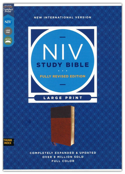 NIV  Bible Study Fully Revsd Index L/P Brown Lthsoft