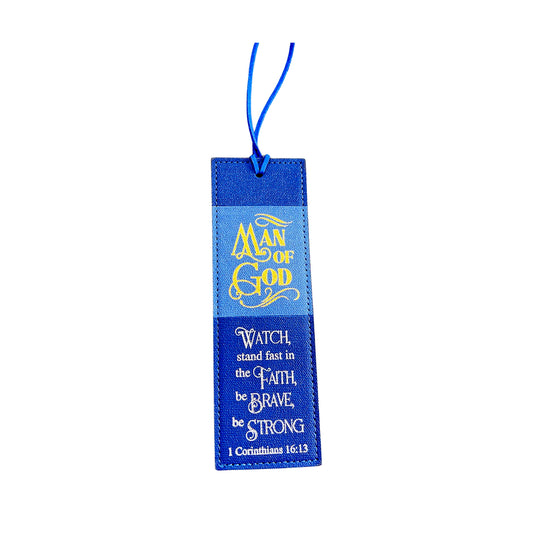 Bookmark Luxleather Blue - Man of God