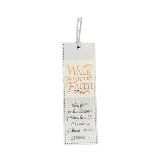 Bookmark Luxleather Grey - Walk by Faith