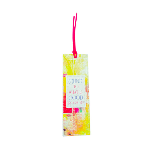 Bookmark Luxleather Yellow Abstract - Cling to what is Good
