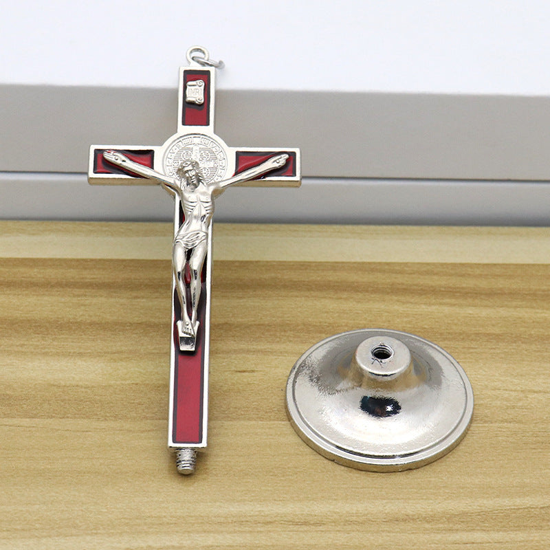 Crucifix Free standing - Red 10cm