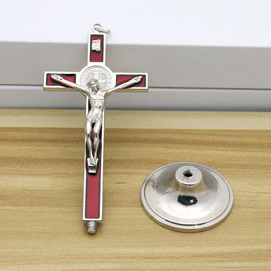 Crucifix Free standing - Red 10cm