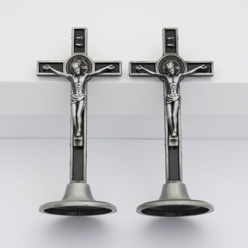 Crucifix Free standing Black 10cm