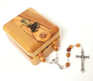 Rosary Olvie Wood Box - First Holy Commumion (Chalice)