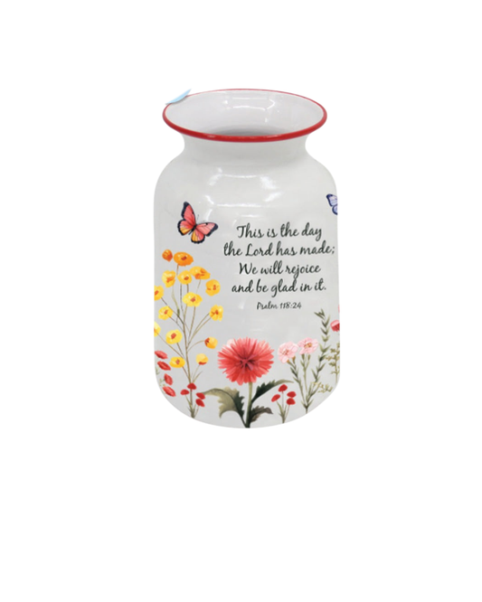 Vase Metal Butterflies - This is the Day the Lord